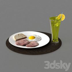Food and drinks - Breakfast Egg ana Juice 