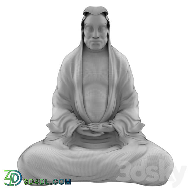 Sculpture - Old Buddha Sit Zen Statue