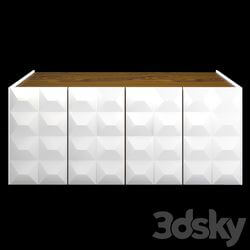 Sideboard _ Chest of drawer - Issa Hi-Gloss White Media Credenza 