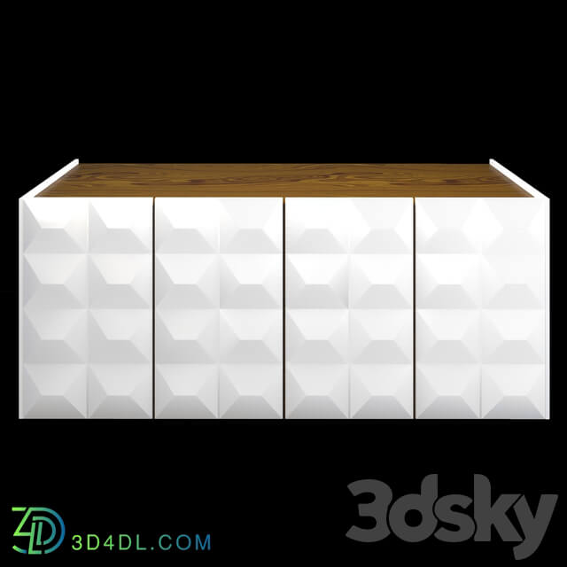 Sideboard _ Chest of drawer - Issa Hi-Gloss White Media Credenza