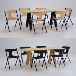 Table _ Chair - Table Trestle Chair Quadra by Viccarbe 