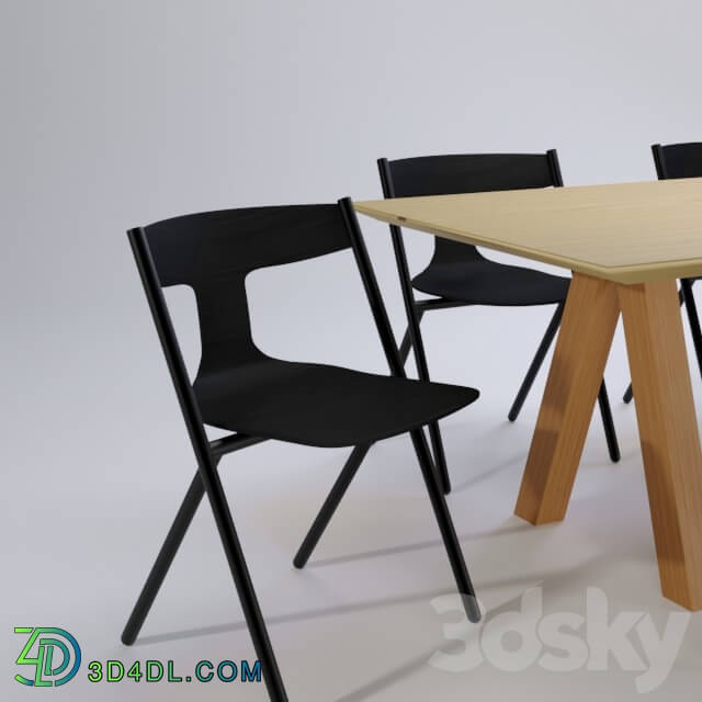 Table _ Chair - Table Trestle Chair Quadra by Viccarbe