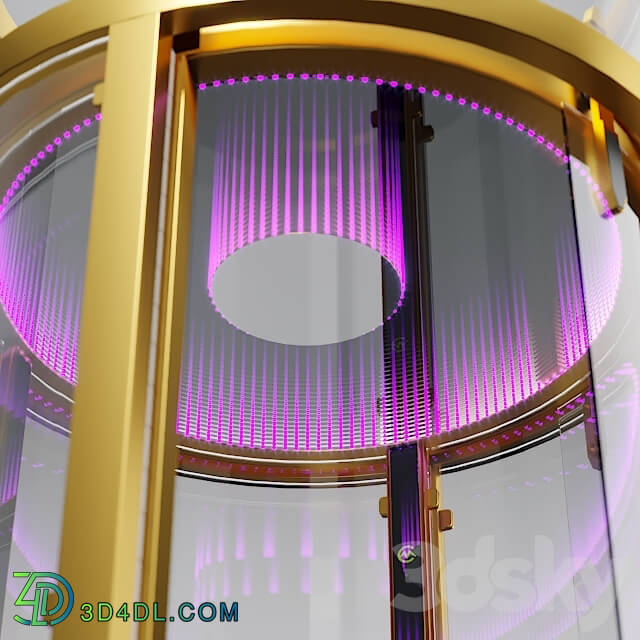 Miscellaneous - Elevator glass round M-System with 3D ceiling _MC1500_