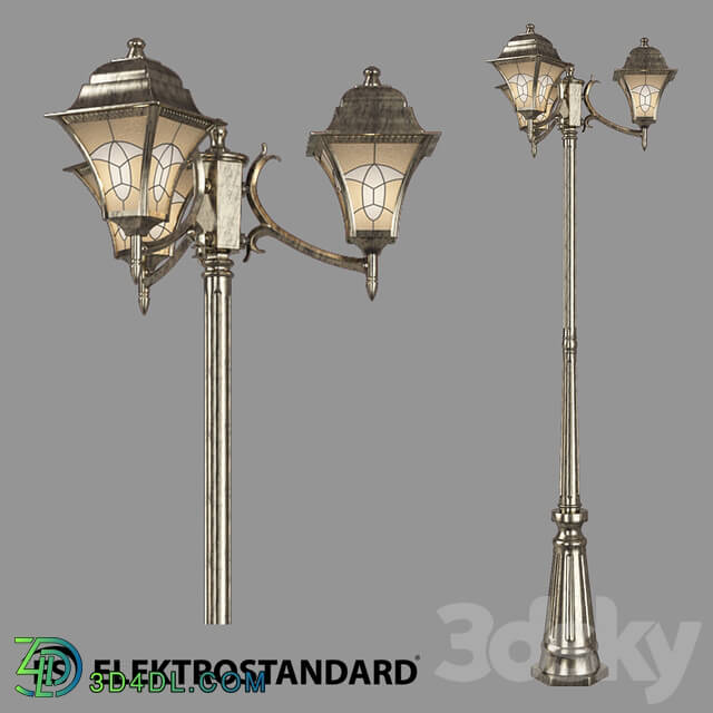 Street lighting - OM Outdoor three-arm lamp on a pole Elektrostandard Altair F _ 3