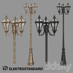 Street lighting - OM Outdoor three-arm lamp on a pole Elektrostandard Capella F _ 3 