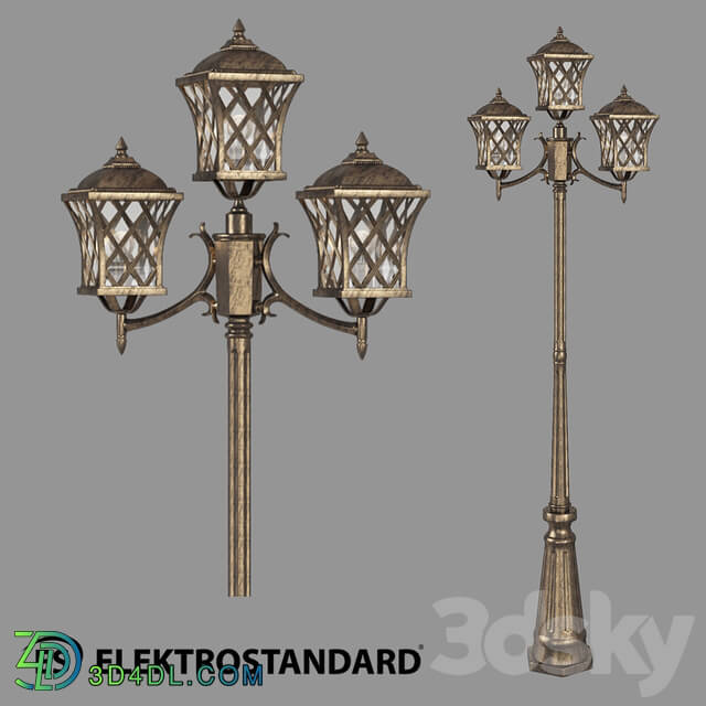 Street lighting - OM Street three-arm lamp on a pole Elektrostandard Cassiopeya F _ 3