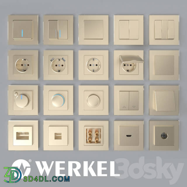 Miscellaneous - OM Sockets and Werkel switches _corrugated champagne_