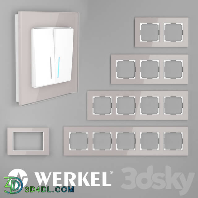 Miscellaneous - OM Glass frames for sockets and switches Werkel Favorit _smoky_