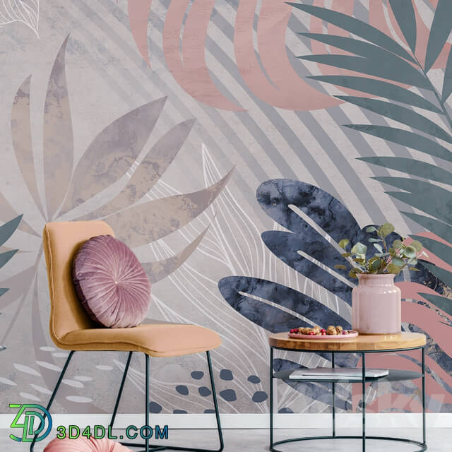 Wall covering - Creativille _ Wallpapers _ 4521 Freehand Tropical Leaves