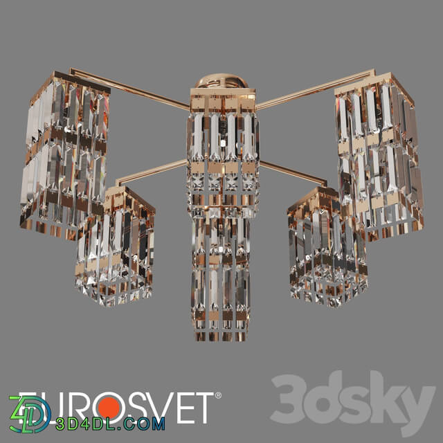 Chandelier - OM Ceiling Crystal Chandelier Eurosvet 10100_6 Barra Gold