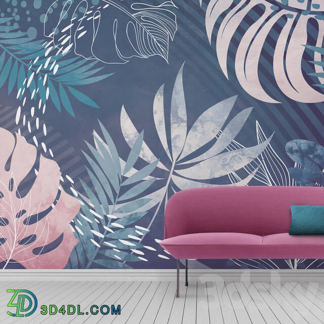 Wall covering - Creativille _ Wallpapers _ 5211 Freehand Tropical Leaves