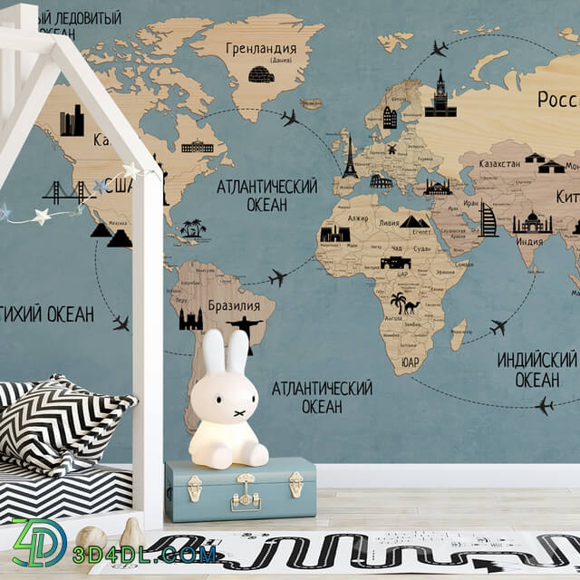 Wall covering - Creativille _ Wallpapers _ 20905 world map