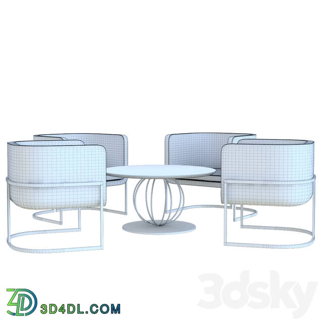 Table _ Chair - circle chair table
