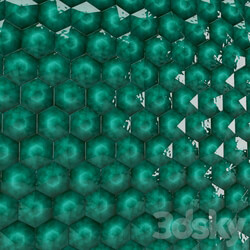 Turquoise Ceramic tile hexagon pyramid Corona 