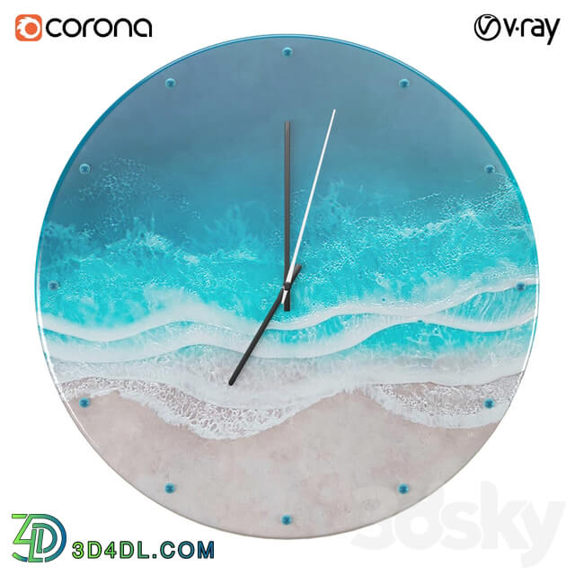 Watches _ Clocks - Sea Wave-Epoxy Resin-02