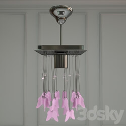 Chandelier - Sapphire light butterfly pink chandelier 