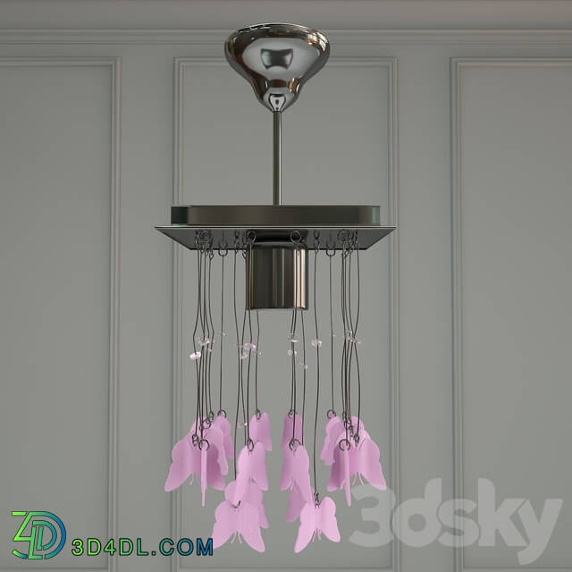 Chandelier - Sapphire light butterfly pink chandelier