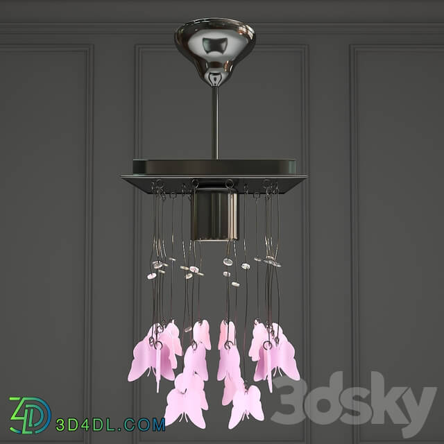Chandelier - Sapphire light butterfly pink chandelier