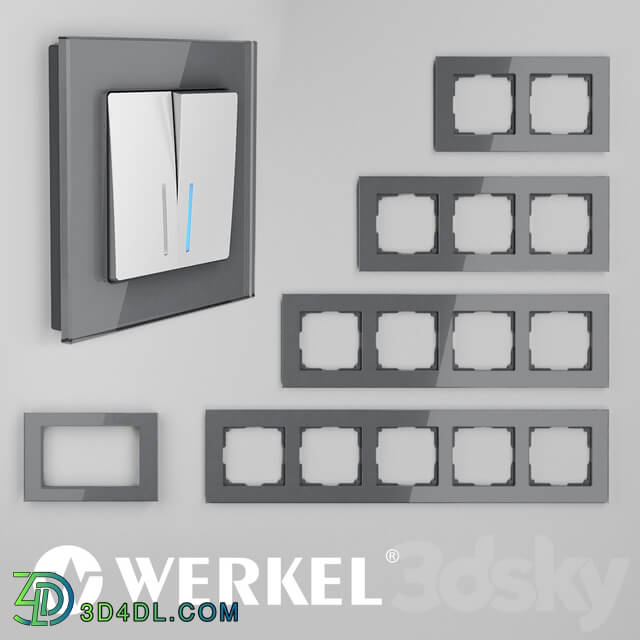 Miscellaneous - OM Glass frames for sockets and switches Werkel Favorit _gray_
