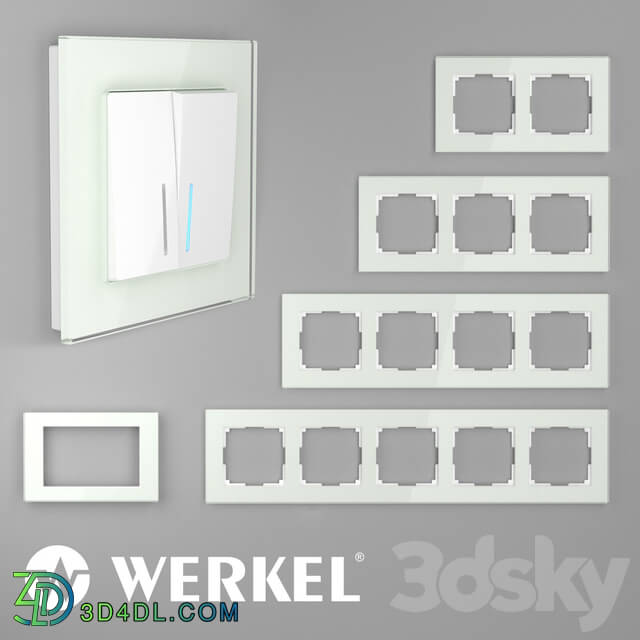 Miscellaneous - OM Glass frames for sockets and switches Werkel Favorit _natural glass_