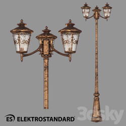 Street lighting - OM Street three-arm lamp on a pole Elektrostandard GLYF-8046F _ 3 Diadema F _ 3 