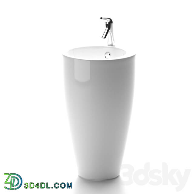 Wash basin - Sink 49x49x82 cm floor white