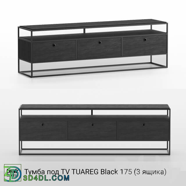 Sideboard _ Chest of drawer - TV Stand TUAREG Black 175 3 drawers