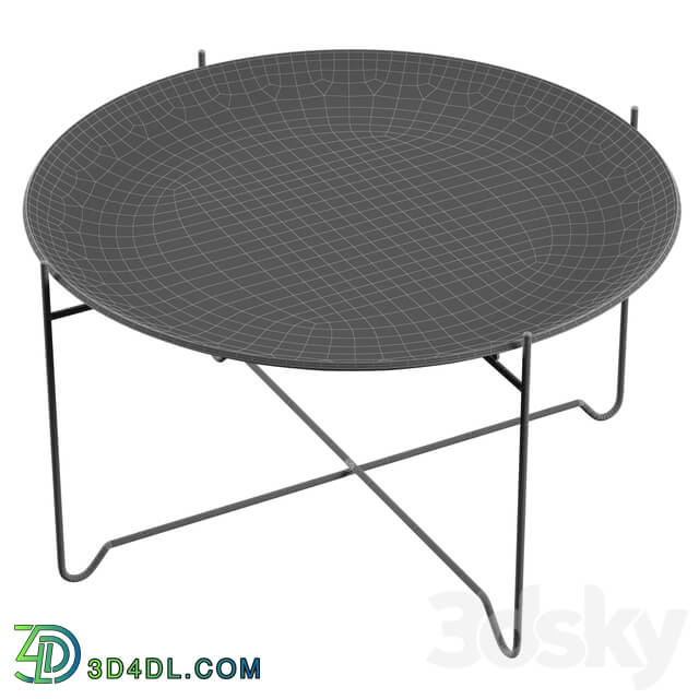 Table - metal stand wooden tray table