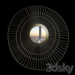 Mirror - Spyk GFB159 - brass sun-shaped mirror 