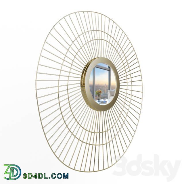 Mirror - Spyk GFB159 - brass sun-shaped mirror