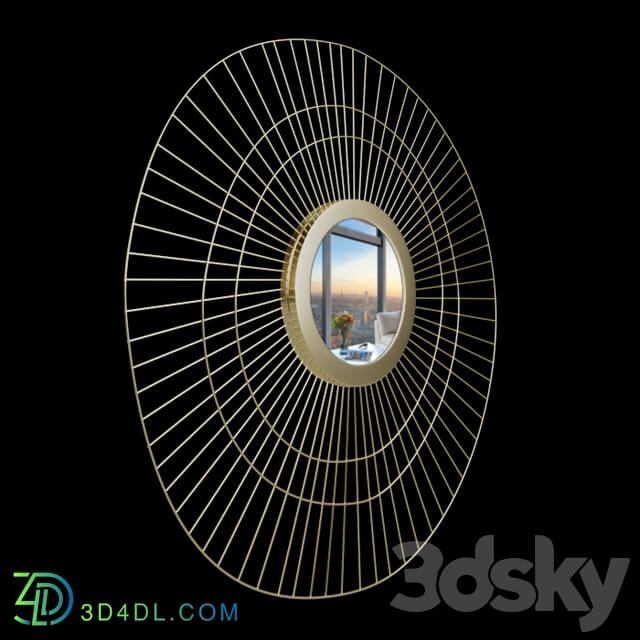 Mirror - Spyk GFB159 - brass sun-shaped mirror