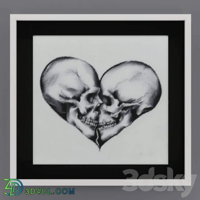 Frame - picture skull-heart