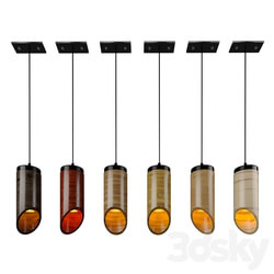 Chandelier - wood cylinder hanging light 