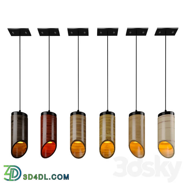 Chandelier - wood cylinder hanging light