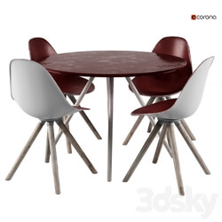 Table _ Chair - Moda CD2 Round Dining Table and chair 