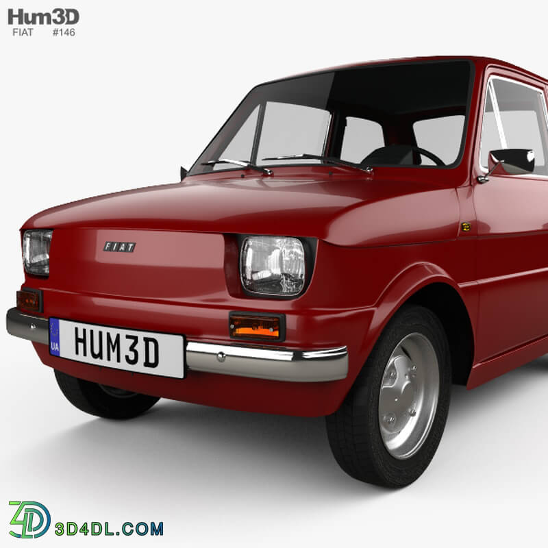 Hum3D Fiat 126 with HQ interior 1976