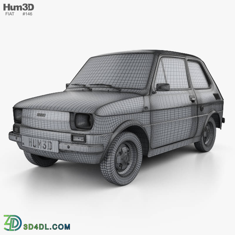 Hum3D Fiat 126 with HQ interior 1976