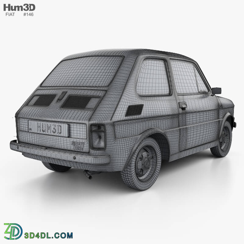 Hum3D Fiat 126 with HQ interior 1976