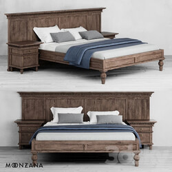 Bed - OM Bed with a large headboard Metropolis Moonzana 
