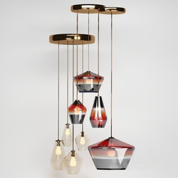 Chandelier - Sculptural glass light geo chandelier 