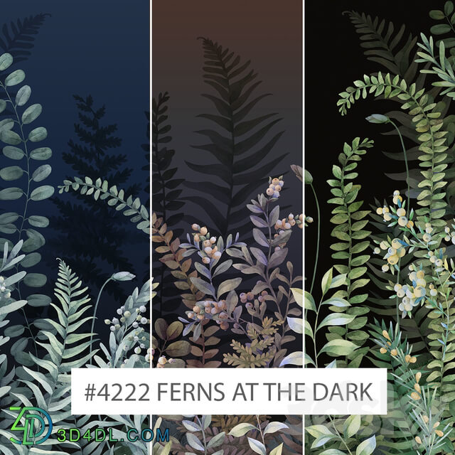 Wall covering - Creativille _ Wallpapers _ 4222 Ferns at the dark