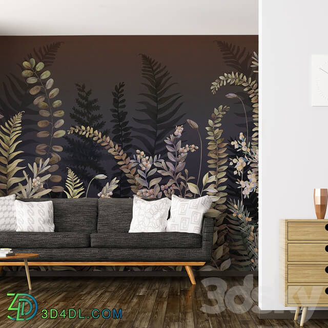 Wall covering - Creativille _ Wallpapers _ 4222 Ferns at the dark