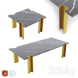 Table - Alcide Rectangular Marble Coffee Tables 