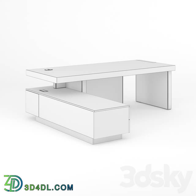 Table - Ohm Head table left and side cabinet extended left