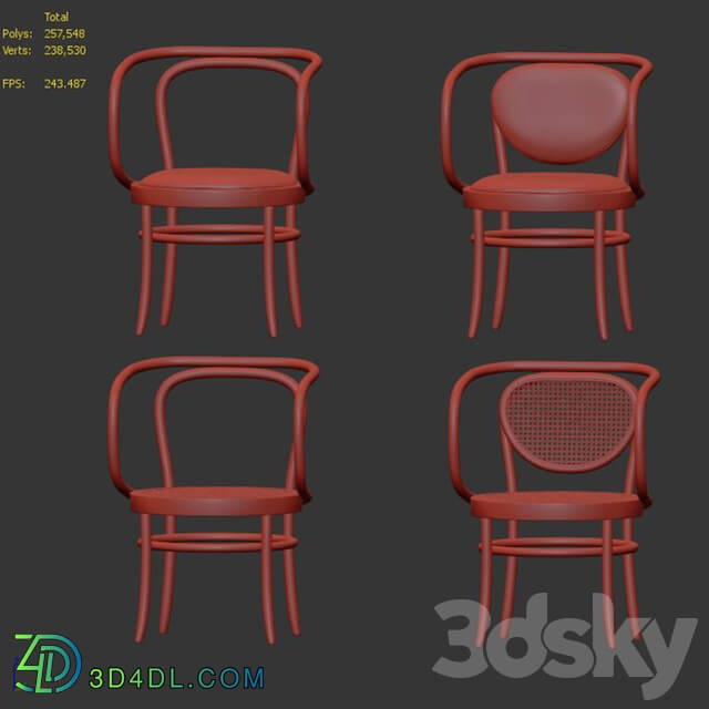 Chair - Armchair 209 210 by Thonet