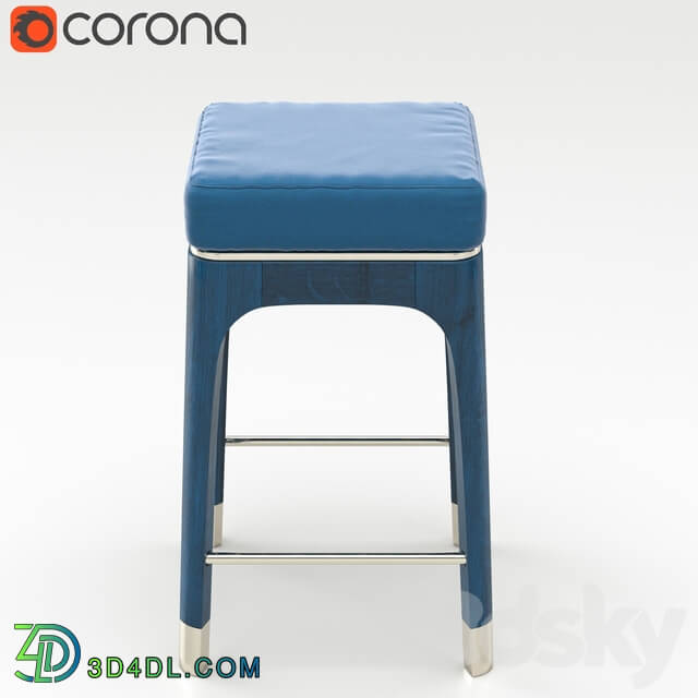Chair - Rectangular fabric stool_ Coloring wood structure