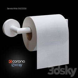 Bathroom accessories - Toilet roll holder and toilet roll. 