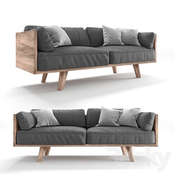 Sofa - Oak _ Linen Sofa by Philipp Roessler 