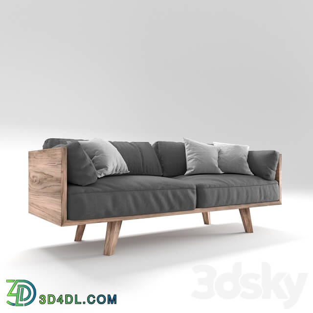 Sofa - Oak _ Linen Sofa by Philipp Roessler