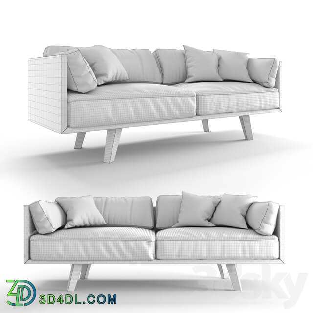 Sofa - Oak _ Linen Sofa by Philipp Roessler